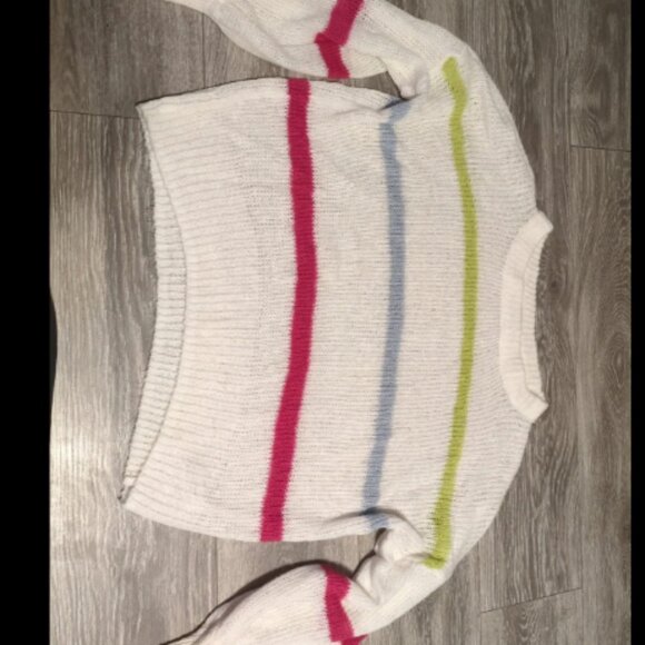 Wild Fable Striped Crew Oversized Pullover Sweater XL Lightweight Open Knit - Picture 1 of 6